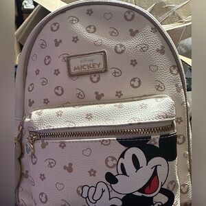 Disney Mickey Mouse Cream and Brown Kids Backpack